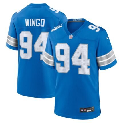 Men's Detroit Lions Mekhi Wingo Nike  Blue Team Game Jersey