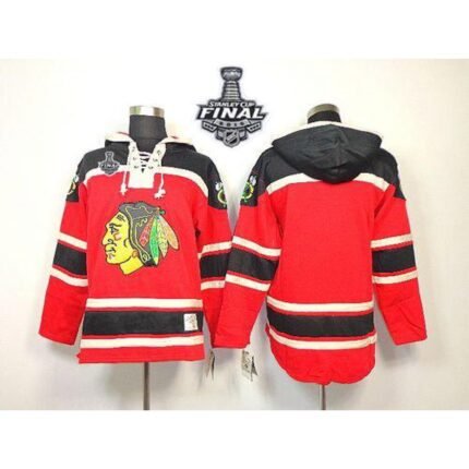Blackhawks Blank Red Sawyer Hooded Sweatshirt 2015 Stanley Cup Stitched NHL Jersey