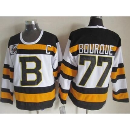 Bruins #77 Ray Bourque White CCM Throwback 75TH Stitched NHL Jersey