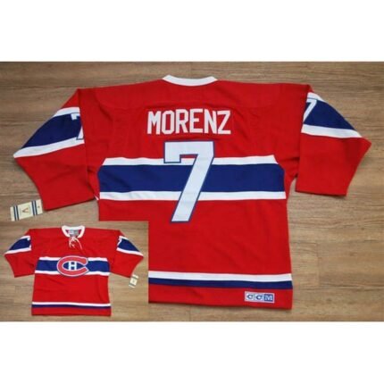 Canadiens #7 Howie Morenz Stitched Red CH CCM Throwback NHL Jersey