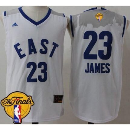 Cavaliers #23 LeBron James White 2016 All Star The Finals Patch Stitched NBA Jersey