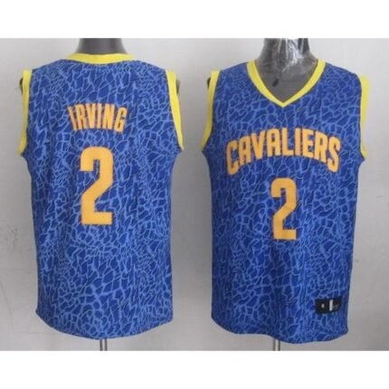 Cavaliers #2 Kyrie Irving Blue Crazy Light Stitched NBA Jersey
