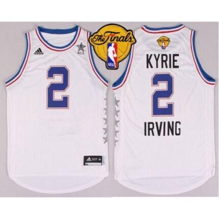 Cavaliers #2 Kyrie Irving White 2015 All Star The Finals Patch Stitched NBA Jersey