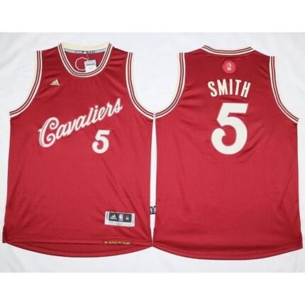Cavaliers #5 J.R. Smith Red 2015-2016 Christmas Day Stitched NBA Jersey
