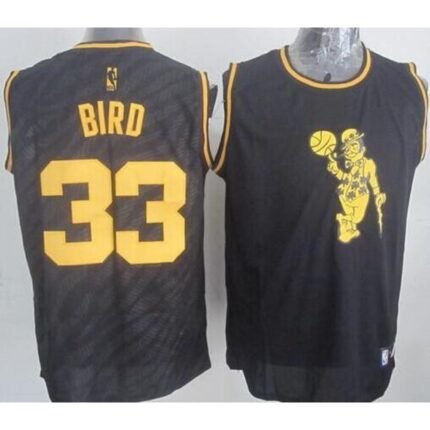 Celtics #33 Larry Bird Black Precious Metals Fashion Stitched NBA Jersey