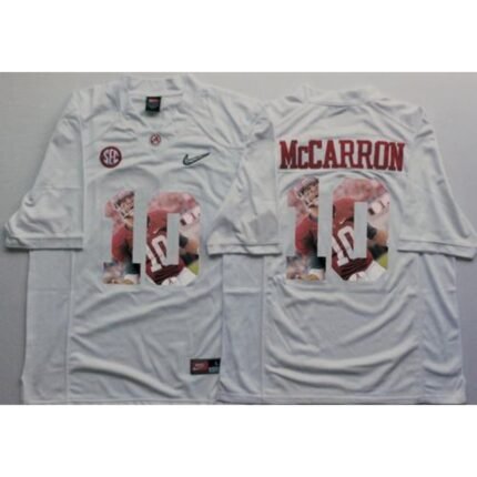 Crimson Tide #10 AJ McCarron White Player Fashion Stitched NCAA Jersey