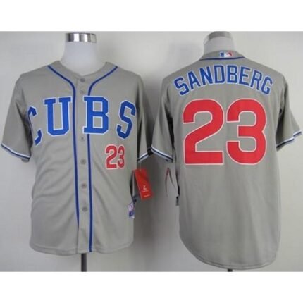 Cubs #23 Ryne Sandberg Grey Alternate Road Cool Base Stitched MLB Jersey