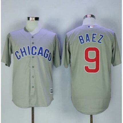 Cubs #9 Javier Baez Grey New Cool Base Stitched MLB Jersey