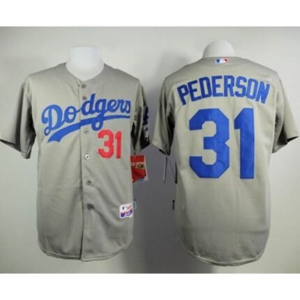 Dodgers #31 Joc Pederson Grey Cool Base  Stitched MLB Jersey