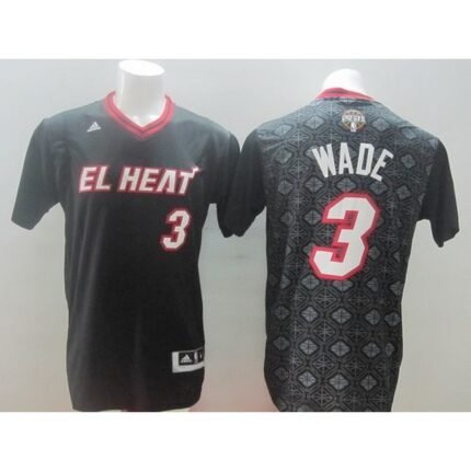 Heat #3 Dwyane Wade Black New Latin Nights Stitched NBA Jersey