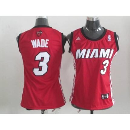Heat #3 Dwyane Wade Red Women's Alternate Stitched NBA Jersey