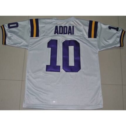 LSU Tigers #10 Joseph Addai White Stitched NCAA Jersey