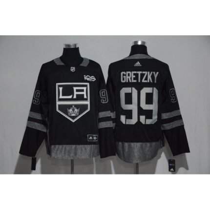 Los Angeles Kings #99 Wayne Gretzky Black Men's 1917-2017 100th  Anniversary   Stitched NHL Jersey