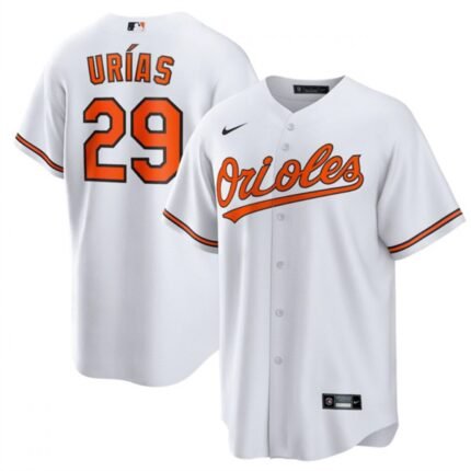 Men's Baltimore Orioles #29 Ramon Urias White Cool Base Stitched Jersey