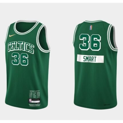 Men's Boston Celtics #36 Marcus Smart Green 75th Anniversary City Stitched Jersey