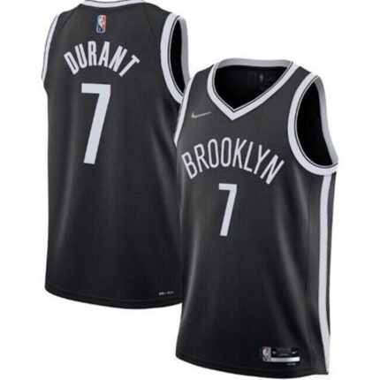 Men's Brooklyn Nets #7 Kevin Durant 75th Anniversary Black Stitched Basketball Jersey