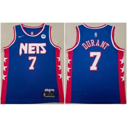 Men's Brooklyn Nets #7 Kevin Durant Blue Stitched Basketball Jersey