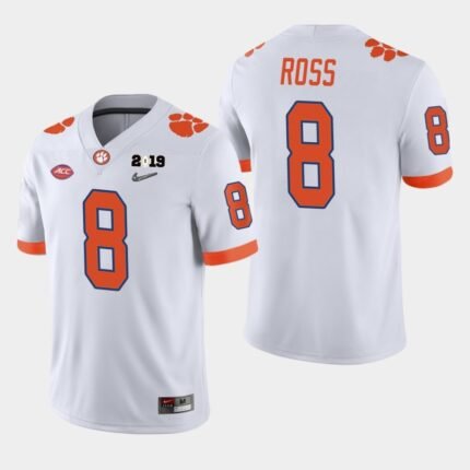 Men's Clemson Tigers #8 Justyn Ross White Stitched Football Jersey