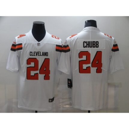 Men's Cleveland Browns #24 Nick Chubb White Vapor Untouchable Limited Stitched Jersey