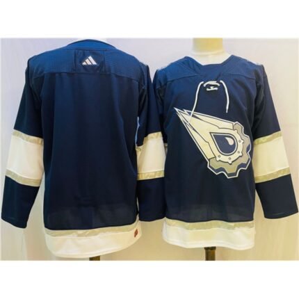 Men's Edmonton Oilers Blank Navy/White  Stitched Jersey
