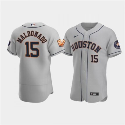 Men's Houston Astros #15 Martin Maldonado Grey 60th Anniversary Flex Base Stitched Baseball Jersey