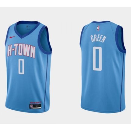 Men's Houston Rockets #0 Jalen Green City Edition Blue Stitched Basketball Jersey