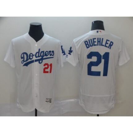 Men's Los Angeles Dodgers #21 Walker Buehler White 2019 Flex Base Stitched MLB Jersey
