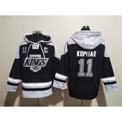 Men's Los Angeles Kings #11 Anze Kopitar Black Ageless Must-Have Lace-Up Pullover Hoodie