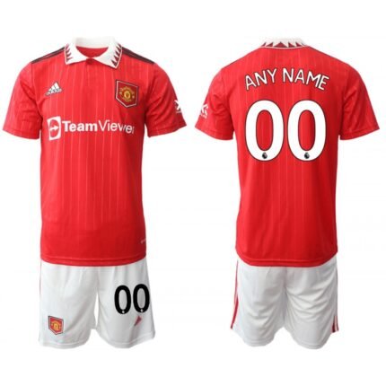 Men's Manchester United Custom 22/23 Red Home Soccer Jersey Suit