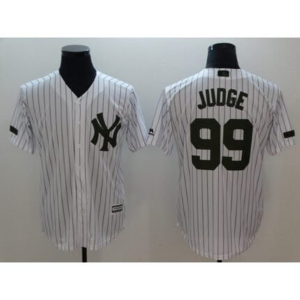 Men's New York Yankees #99 Aaron Judge White Olive Cool Base Stitched MLB Jersey