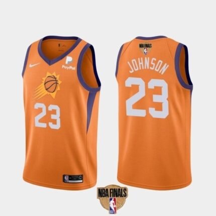 Men's Phoenix Suns #23 Cameron Johnson 2021 Orange Statement Finals Basketball Swingman Stitched  Jersey