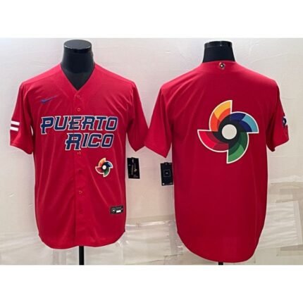 Men's Puerto Rico Baseball 2023 Red World Baseball Big Logo Classic Stitched Jersey