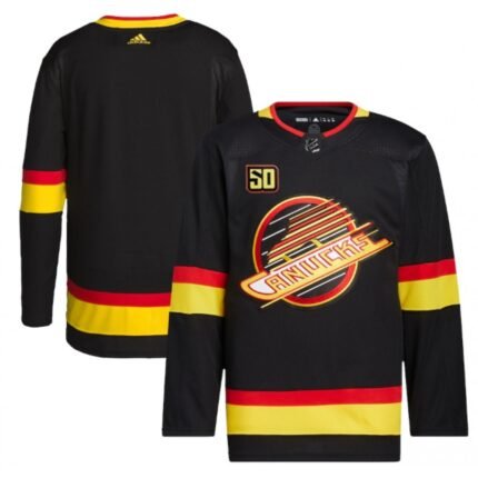 Men's Vancouver Canucks Blank 50th Anniversary Black Stitched Jersey