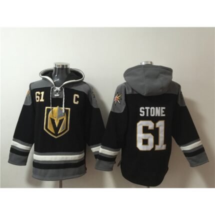 Men's Vegas Golden Knights #61 Mark Stone Black Ageless Must-Have Lace-Up Pullover Hoodie