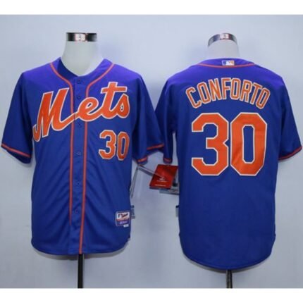 Mets #30 Michael Conforto Blue Alternate Home Cool Base Stitched MLB Jersey