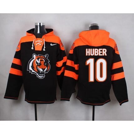 Nike Bengals #10 Kevin Huber Black Player Pullover NFL Hoodie