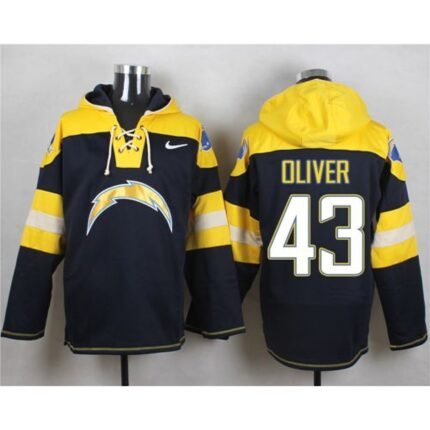 Nike Chargers #43 Branden Oliver Navy Blue Player Pullover NFL Hoodie