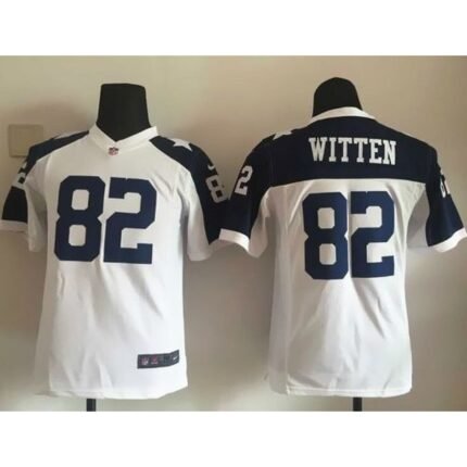 Nike Cowboys #82 Jason Witten White Thanksgiving Youth Throwback Stitched NFL Elite Jersey