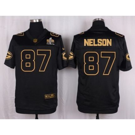 Nike Packers #87 Jordy Nelson Black Men's Stitched NFL Elite Pro Line Gold Collection Jersey
