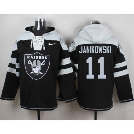 Nike Raiders #11 Sebastian Janikowski Black Player Pullover NFL Hoodie