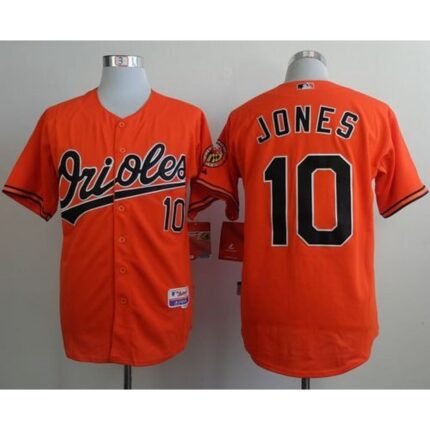Orioles #10 Adam Jones Orange Cool Base Stitched MLB Jersey