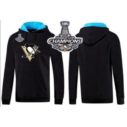 Pittsburgh Penguins Pullover Hoodie 2016 Stanley Cup Champions Black & Blue