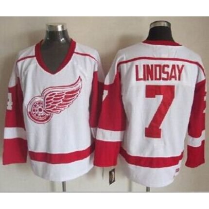 Red Wings #7 Ted Lindsay White CCM Throwback Stitched NHL Jersey