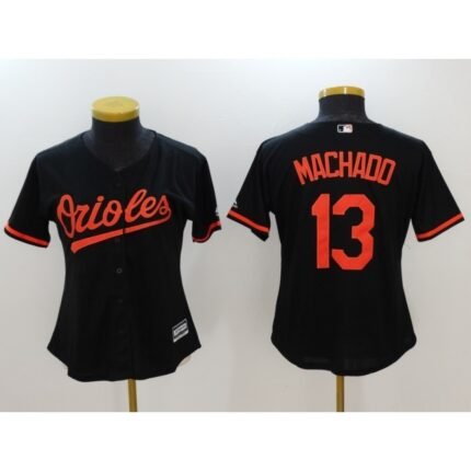 Women's Baltimore Orioles #13 Manny Machado Black Cool Base Stitched Jersey