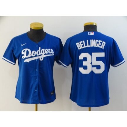 Women's Los Angeles Dodgers #35 Cody Bellinger Blue Cool Base Stitched MLB Jersey(Run Small)