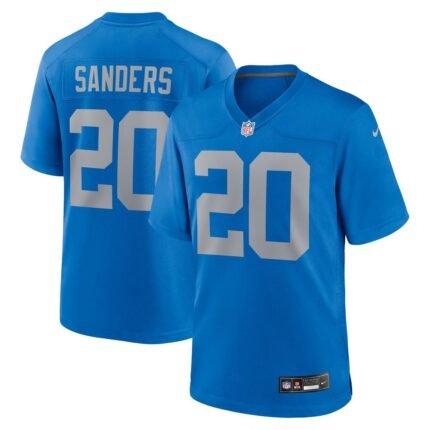 Men's Detroit Lions Barry Sanders Nike  Blue Alternate Game Jersey