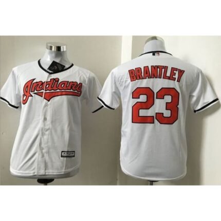 indians #23 Michael Brantley White Cool Base Stitched Youth MLB Jersey