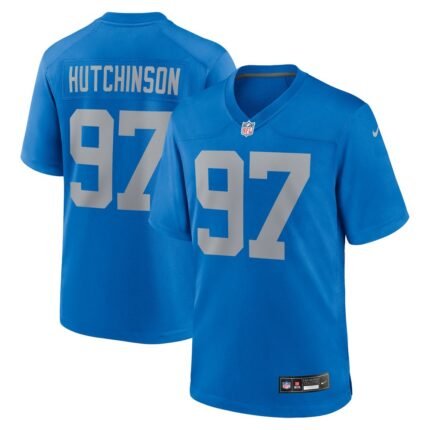 Men's Detroit Lions Aidan Hutchinson Nike  Blue Alternate Game Jersey