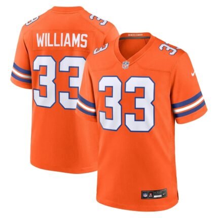 Javonte Williams Denver Broncos Nike Mile High Collection 1977 Throwback Game Jersey - Orange