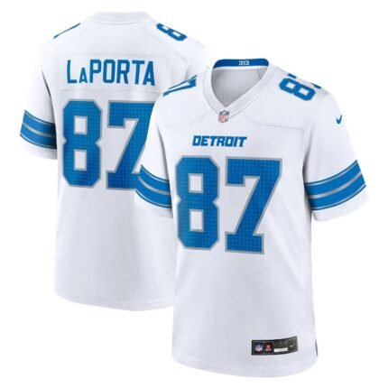 Sam LaPorta Detroit Lions Nike White Game Jersey - White